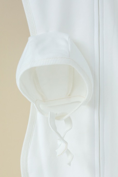 Утеплена євро пелюшка на блискавці з шапочкою Cozy, Молочна - фото 5