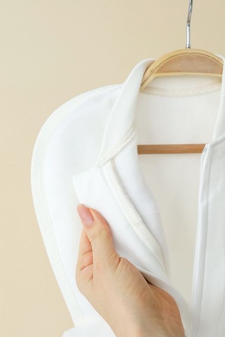 Утеплена євро пелюшка на блискавці з шапочкою Cozy, Молочна - фото 3