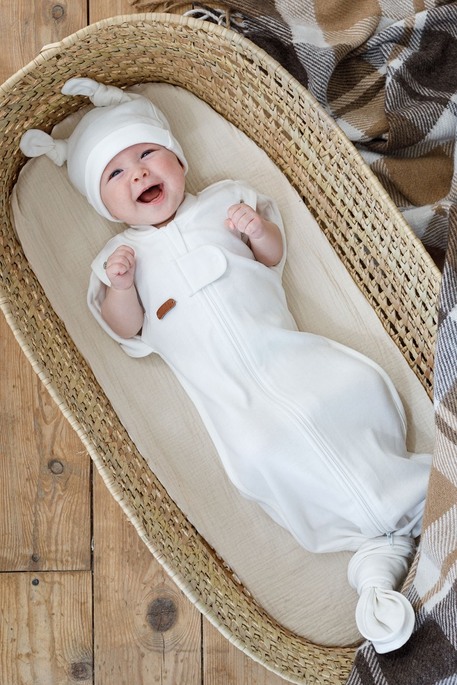 Безразмерная пеленка на молнии с шапочкой Каспер, Молочная - фото 1