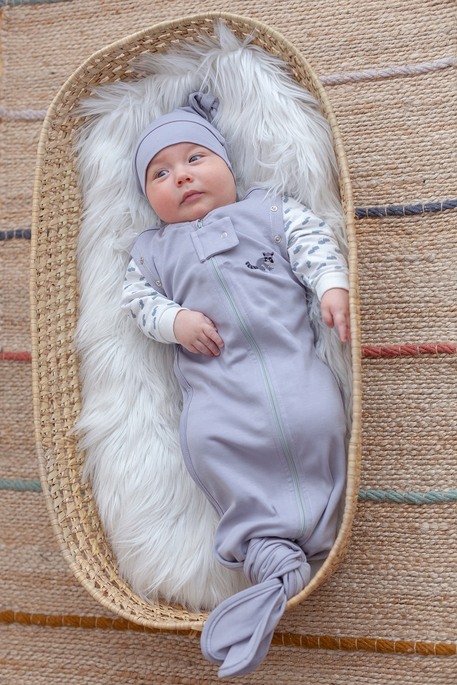 Безразмерная пеленка на молнии с шапочкой Каспер, Енот - фото 2