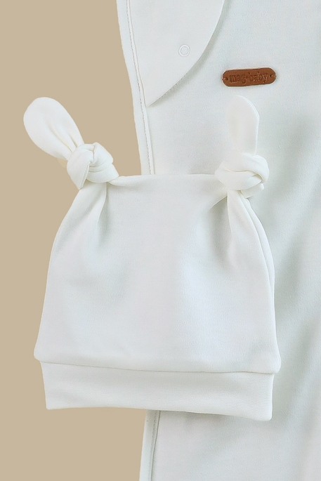 Безразмерная пеленка на молнии с шапочкой Каспер, Молочная - фото 3