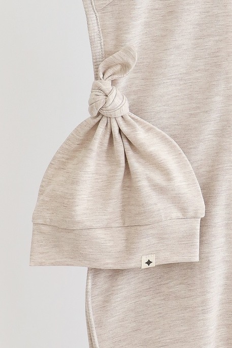 Безразмерная пеленка на молнии с шапочкой Каспер, Бежевая - фото 5