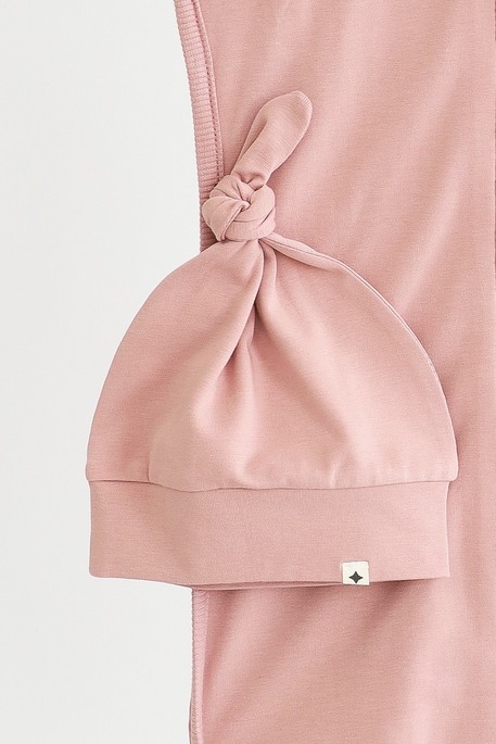 Безразмерная пеленка на молнии с шапочкой Каспер, Пыльная роза - фото 3