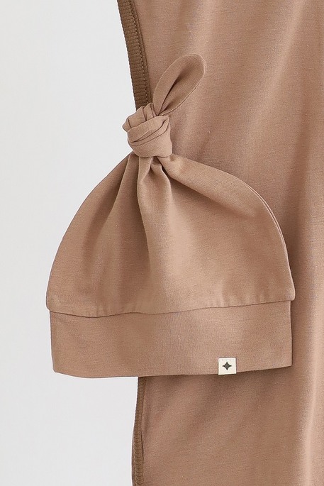 Безразмерная пеленка на молнии с шапочкой Каспер, Коричневая - фото 3