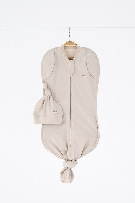 Безрозмірна пелюшка на блискавці з шапочкою Каспер, Слонова Кістка