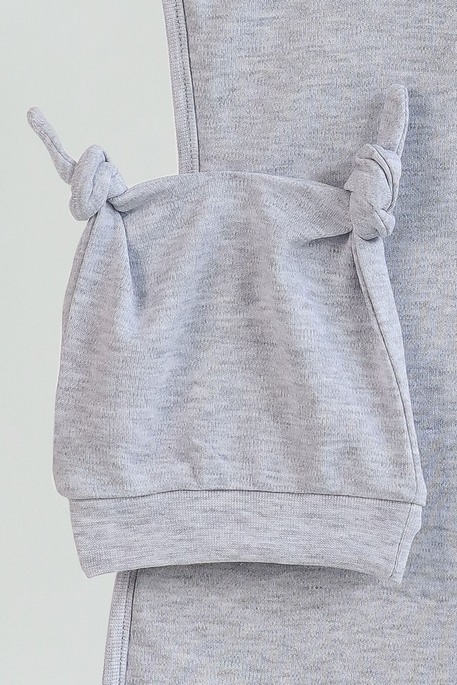 Евро пеленка на молнии с шапочкой, Серый меланж - фото 3