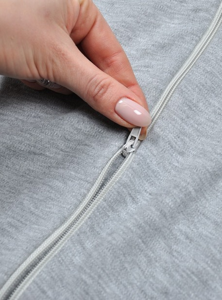 Евро пеленка на молнии с шапочкой, Серый меланж - фото 4