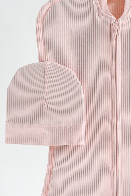 Євро пелюшка на блискавці з шапочкою Strip, Ніжно-рожева - фото 3