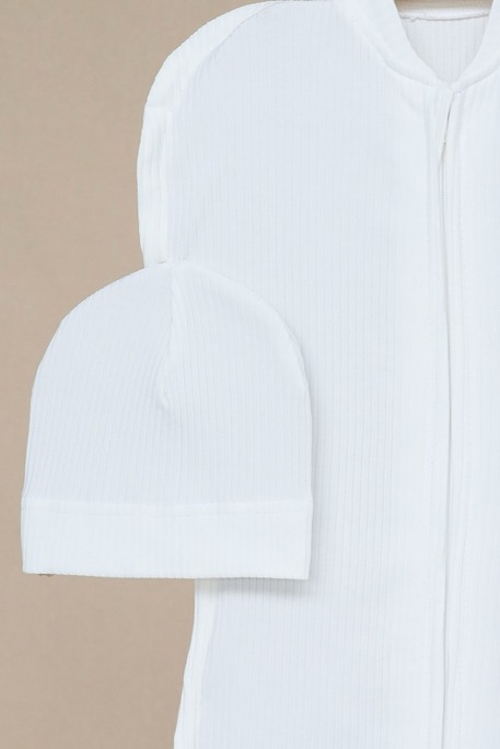 Євро пелюшка на блискавці з шапочкою Strip, Молочна - фото 3