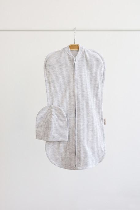 Євро пелюшка на блискавці з шапочкою Strip, Сіра