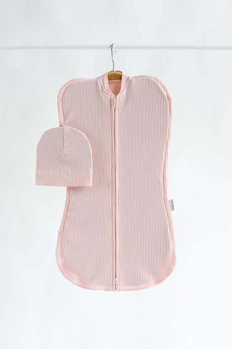 Євро пелюшка на блискавці з шапочкою Strip, Ніжно-рожева