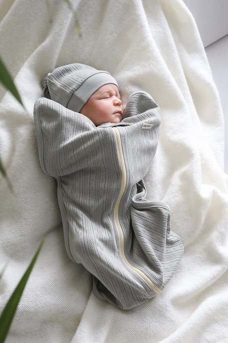 Евро пеленка на молнии с шапочкой Wind, Сизая