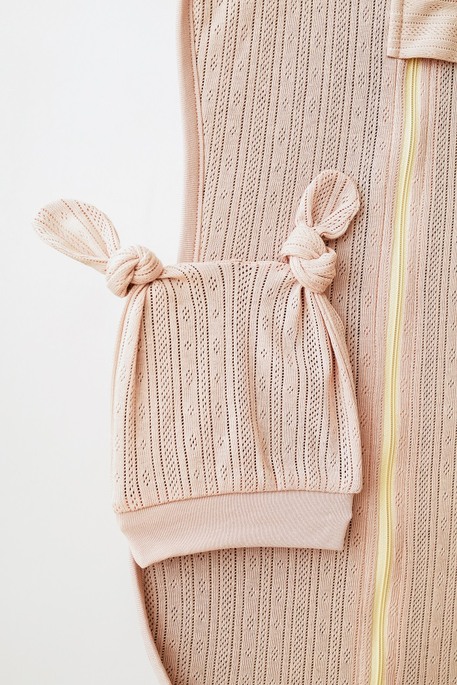 Евро пеленка на молнии с шапочкой Wind, Пудровая - фото 4