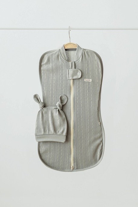 Евро пеленка на молнии с шапочкой Wind, Сизая - фото 3