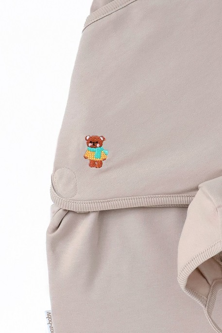 Утепленная евро пеленка на липучках с шапочкой Cozy, Мокко 0-3 мес. - фото 4