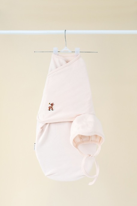 Утепленная евро пеленка на липучках с шапочкой Cozy, Сливочная