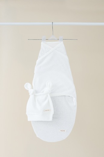 Євро пелюшка на липучках з шапочкою Honey, Молочна