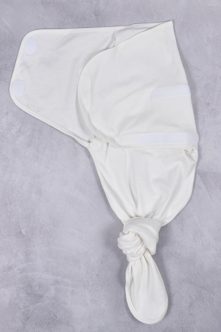 Безразмерная пеленка на липучках с шапочкой Каспер, Молочная - фото 3