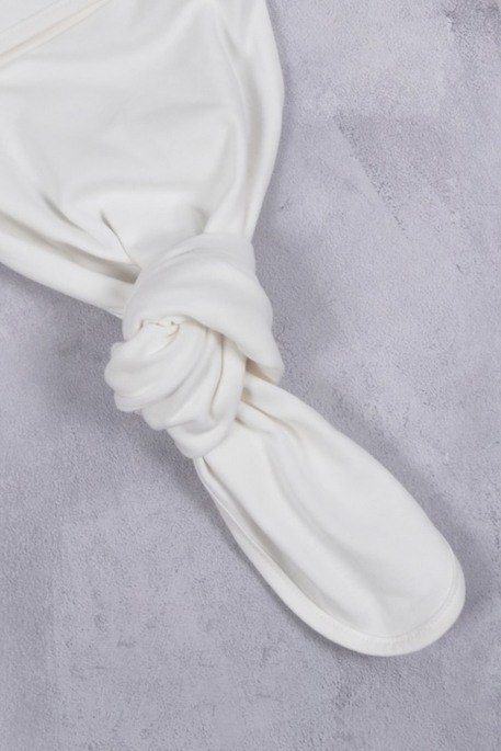 Безразмерная пеленка на липучках с шапочкой Каспер, Молочная - фото 6