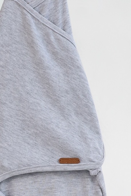 Безрозмірна пелюшка на липучках з шапочкою Каспер, Сірий меланж - фото 4