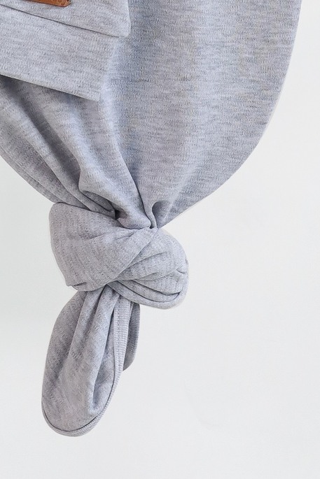 Безрозмірна пелюшка на липучках з шапочкою Каспер, Сірий меланж - фото 6