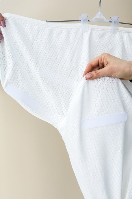 Безразмерная перфорованная пеленка на липучках с шапочкой Каспер, Honey, Молочная - фото 3