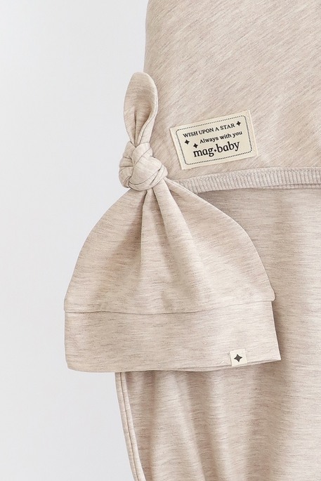 Безразмерная пеленка на липучках с шапочкой Каспер, Бежевая - фото 3