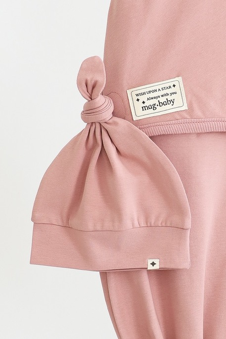 Безразмерная пеленка на липучках с шапочкой Каспер, Пыльная роза - фото 4