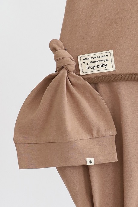 Безразмерная пеленка на липучках с шапочкой Каспер, Коричневая - фото 3