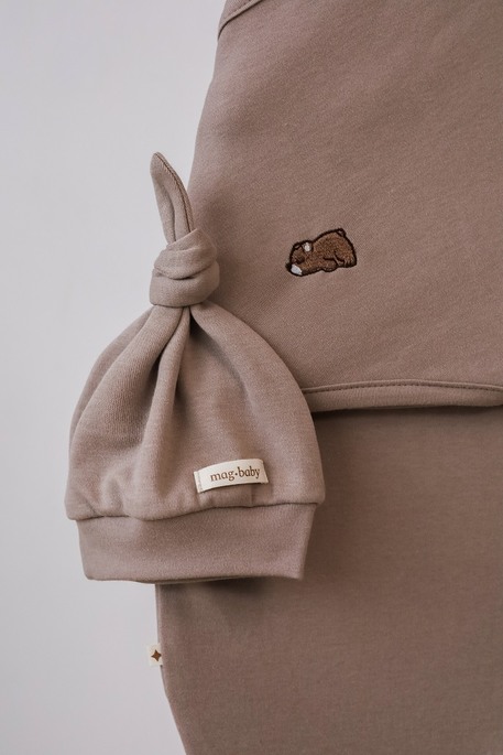 Евро пеленка на липучках с шапочкой Purl, Мишка - фото 1