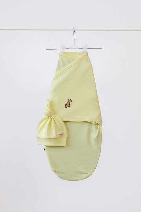 Евро пеленка на липучках с шапочкой Purl, Жираф