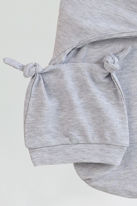 Евро пеленка на липучках с шапочкой, Серый меланж - фото 3