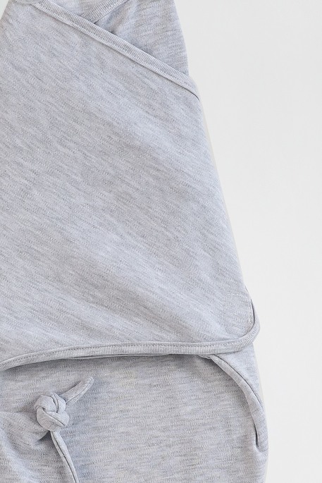 Евро пеленка на липучках с шапочкой, Серый меланж - фото 1