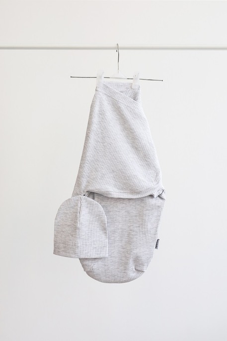 Евро пеленка на липучках с шапочкой Strip, Серая