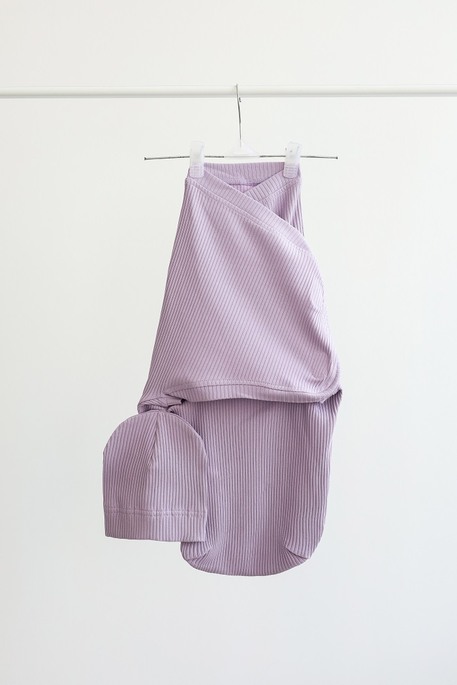 Євро пелюшка на липучках з шапочкою Strip, Бузкова