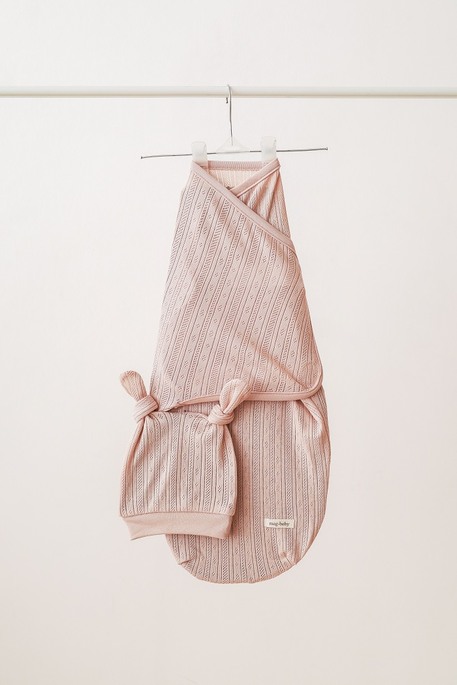 Евро пеленка на липучках с шапочкой Wind, Пудровая