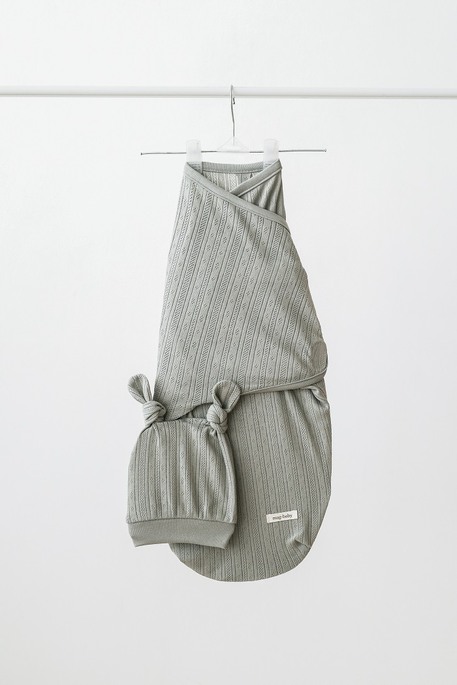 Евро пеленка на липучках с шапочкой Wind, Сизая