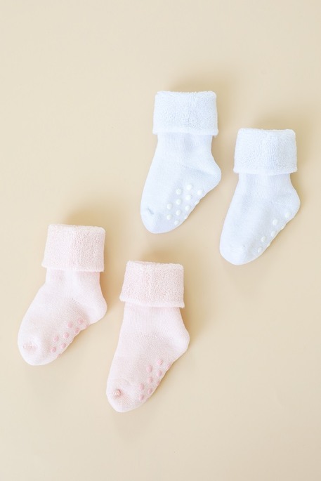Комплект шкарпеток Terry, Біло-рожеві