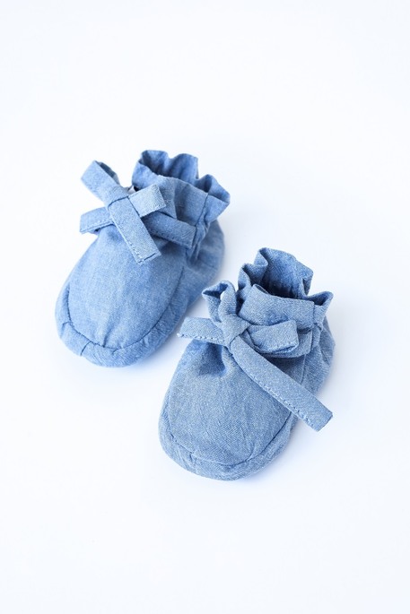 Хлопковые пинетки, Джинс - фото 1