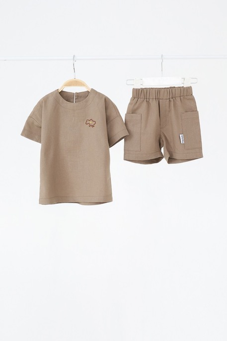 Льняной костюм Land, Коричневый