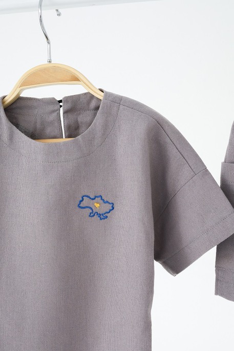 Льняний костюм Land, Сірий - фото 1