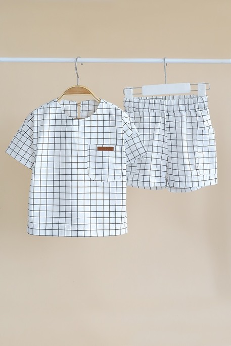 Хлопковый костюм Land, Клетка