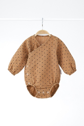 Муслиновый боди Milly, Бежевый в точечку