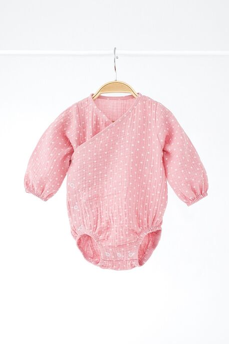 Муслиновый боди Milly, Розовый в точечку