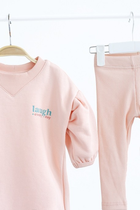 Платье с лосинами Mila, Персиковое - фото 3