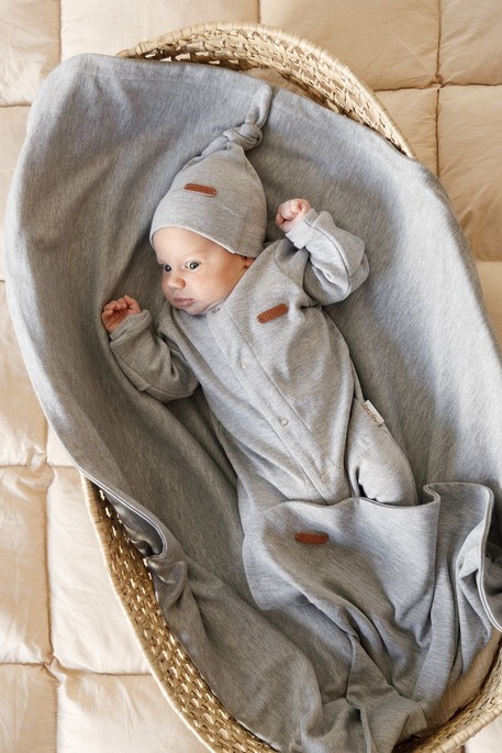 Трикотажный плед Liam, Серый меланж - фото 1