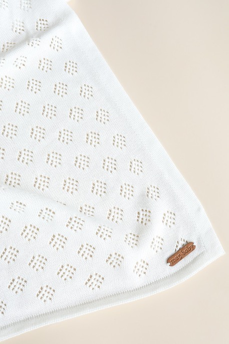 В'язаний плед Lori, Молочний - фото 1