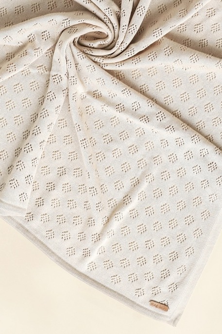 В'язаний плед Lori, Бежевий - фото 1