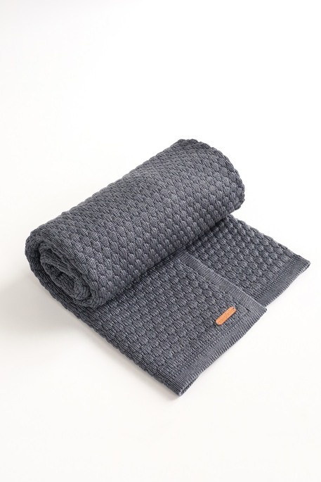 Вязаный плед Scales, Графитовый