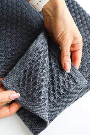 В'язаний плед Scales, Графітовий - фото 1